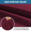 imageHVERSAILTEX Wingback Chair Covers Velvet Plush Wing Chair Slipcover 1 Piece High Stretch Wing Back Chair Slipcovers Sofa Cover Furniture Cover with Elastic Bottom CamelWineBurgundy