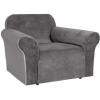 imageHVERSAILTEX Wingback Chair Covers Velvet Plush Wing Chair Slipcover 1 Piece High Stretch Wing Back Chair Slipcovers Sofa Cover Furniture Cover with Elastic Bottom CamelCharcoal Gray