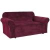 imageHVERSAILTEX Wingback Chair Covers Velvet Plush Wing Chair Slipcover 1 Piece High Stretch Wing Back Chair Slipcovers Sofa Cover Furniture Cover with Elastic Bottom CamelWineBurgundy