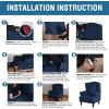 imageHVERSAILTEX Wingback Chair Covers Velvet Plush Wing Chair Slipcover 1 Piece High Stretch Wing Back Chair Slipcovers Sofa Cover Furniture Cover with Elastic Bottom CamelNavy