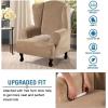 imageHVERSAILTEX Wingback Chair Covers Velvet Plush Wing Chair Slipcover 1 Piece High Stretch Wing Back Chair Slipcovers Sofa Cover Furniture Cover with Elastic Bottom CamelCamel