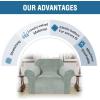 imageHVERSAILTEX Wingback Chair Covers Velvet Plush Wing Chair Slipcover 1 Piece High Stretch Wing Back Chair Slipcovers Sofa Cover Furniture Cover with Elastic Bottom CamelSea Grass