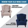 imageHVERSAILTEX Wingback Chair Covers Velvet Plush Wing Chair Slipcover 1 Piece High Stretch Wing Back Chair Slipcovers Sofa Cover Furniture Cover with Elastic Bottom CamelNavy