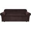 imageHVERSAILTEX Wingback Chair Covers Velvet Plush Wing Chair Slipcover 1 Piece High Stretch Wing Back Chair Slipcovers Sofa Cover Furniture Cover with Elastic Bottom CamelChocolate