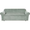 imageHVERSAILTEX Wingback Chair Covers Velvet Plush Wing Chair Slipcover 1 Piece High Stretch Wing Back Chair Slipcovers Sofa Cover Furniture Cover with Elastic Bottom CamelSea Grass