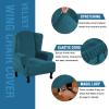 imageHVERSAILTEX Wingback Chair Covers Velvet Plush Wing Chair Slipcover 1 Piece High Stretch Wing Back Chair Slipcovers Sofa Cover Furniture Cover with Elastic Bottom CamelDeep Teal