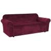 imageHVERSAILTEX Wingback Chair Covers Velvet Plush Wing Chair Slipcover 1 Piece High Stretch Wing Back Chair Slipcovers Sofa Cover Furniture Cover with Elastic Bottom CamelWineBurgundy