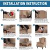 imageHVERSAILTEX Wingback Chair Covers Velvet Plush Wing Chair Slipcover 1 Piece High Stretch Wing Back Chair Slipcovers Sofa Cover Furniture Cover with Elastic Bottom CamelCamel