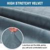 imageHVERSAILTEX Wingback Chair Covers Velvet Plush Wing Chair Slipcover 1 Piece High Stretch Wing Back Chair Slipcovers Sofa Cover Furniture Cover with Elastic Bottom CamelStone Blue