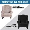 imageHVERSAILTEX Wingback Chair Covers Velvet Plush Wing Chair Slipcover 1 Piece High Stretch Wing Back Chair Slipcovers Sofa Cover Furniture Cover with Elastic Bottom CamelJet Black