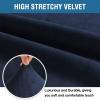 imageHVERSAILTEX Wingback Chair Covers Velvet Plush Wing Chair Slipcover 1 Piece High Stretch Wing Back Chair Slipcovers Sofa Cover Furniture Cover with Elastic Bottom CamelNavy