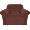 imageHVERSAILTEX Wingback Chair Covers Velvet Plush Wing Chair Slipcover 1 Piece High Stretch Wing Back Chair Slipcovers Sofa Cover Furniture Cover with Elastic Bottom CamelBurnt Brick