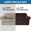 imageHVERSAILTEX Wingback Chair Covers Velvet Plush Wing Chair Slipcover 1 Piece High Stretch Wing Back Chair Slipcovers Sofa Cover Furniture Cover with Elastic Bottom CamelChocolate