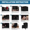 imageHVERSAILTEX Wingback Chair Covers Velvet Plush Wing Chair Slipcover 1 Piece High Stretch Wing Back Chair Slipcovers Sofa Cover Furniture Cover with Elastic Bottom CamelJet Black