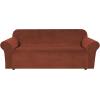 imageHVERSAILTEX Wingback Chair Covers Velvet Plush Wing Chair Slipcover 1 Piece High Stretch Wing Back Chair Slipcovers Sofa Cover Furniture Cover with Elastic Bottom CamelRust