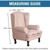 imageHVERSAILTEX Wingback Chair Covers Velvet Plush Wing Chair Slipcover 1 Piece High Stretch Wing Back Chair Slipcovers Sofa Cover Furniture Cover with Elastic Bottom CamelChocolate
