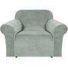 imageHVERSAILTEX Wingback Chair Covers Velvet Plush Wing Chair Slipcover 1 Piece High Stretch Wing Back Chair Slipcovers Sofa Cover Furniture Cover with Elastic Bottom CamelSea Grass