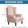 imageHVERSAILTEX Wingback Chair Covers Velvet Plush Wing Chair Slipcover 1 Piece High Stretch Wing Back Chair Slipcovers Sofa Cover Furniture Cover with Elastic Bottom CamelIvory