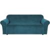 imageHVERSAILTEX Wingback Chair Covers Velvet Plush Wing Chair Slipcover 1 Piece High Stretch Wing Back Chair Slipcovers Sofa Cover Furniture Cover with Elastic Bottom CamelDeep Teal