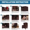 imageHVERSAILTEX Wingback Chair Covers Velvet Plush Wing Chair Slipcover 1 Piece High Stretch Wing Back Chair Slipcovers Sofa Cover Furniture Cover with Elastic Bottom CamelChocolate