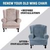 imageHVERSAILTEX Wingback Chair Covers Velvet Plush Wing Chair Slipcover 1 Piece High Stretch Wing Back Chair Slipcovers Sofa Cover Furniture Cover with Elastic Bottom CamelStone Blue