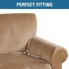 imageHVERSAILTEX Wingback Chair Covers Velvet Plush Wing Chair Slipcover 1 Piece High Stretch Wing Back Chair Slipcovers Sofa Cover Furniture Cover with Elastic Bottom CamelCamel