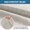 imageHVERSAILTEX Wingback Chair Covers Velvet Plush Wing Chair Slipcover 1 Piece High Stretch Wing Back Chair Slipcovers Sofa Cover Furniture Cover with Elastic Bottom CamelOatmeal