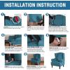 imageHVERSAILTEX Wingback Chair Covers Velvet Plush Wing Chair Slipcover 1 Piece High Stretch Wing Back Chair Slipcovers Sofa Cover Furniture Cover with Elastic Bottom CamelPeacock Blue