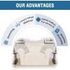 imageHVERSAILTEX Wingback Chair Covers Velvet Plush Wing Chair Slipcover 1 Piece High Stretch Wing Back Chair Slipcovers Sofa Cover Furniture Cover with Elastic Bottom CamelIvory
