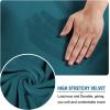 imageHVERSAILTEX Wingback Chair Covers Velvet Plush Wing Chair Slipcover 1 Piece High Stretch Wing Back Chair Slipcovers Sofa Cover Furniture Cover with Elastic Bottom CamelDeep Teal