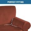 imageHVERSAILTEX Wingback Chair Covers Velvet Plush Wing Chair Slipcover 1 Piece High Stretch Wing Back Chair Slipcovers Sofa Cover Furniture Cover with Elastic Bottom CamelRust