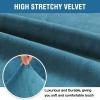 imageHVERSAILTEX Wingback Chair Covers Velvet Plush Wing Chair Slipcover 1 Piece High Stretch Wing Back Chair Slipcovers Sofa Cover Furniture Cover with Elastic Bottom CamelPeacock Blue