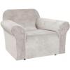 imageHVERSAILTEX Wingback Chair Covers Velvet Plush Wing Chair Slipcover 1 Piece High Stretch Wing Back Chair Slipcovers Sofa Cover Furniture Cover with Elastic Bottom CamelOatmeal