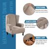 imageHVERSAILTEX Wingback Chair Covers Velvet Plush Wing Chair Slipcover 1 Piece High Stretch Wing Back Chair Slipcovers Sofa Cover Furniture Cover with Elastic Bottom CamelTaupe