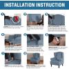 imageHVERSAILTEX Wingback Chair Covers Velvet Plush Wing Chair Slipcover 1 Piece High Stretch Wing Back Chair Slipcovers Sofa Cover Furniture Cover with Elastic Bottom CamelStone Blue