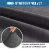 imageHVERSAILTEX Wingback Chair Covers Velvet Plush Wing Chair Slipcover 1 Piece High Stretch Wing Back Chair Slipcovers Sofa Cover Furniture Cover with Elastic Bottom CamelCharcoal Gray