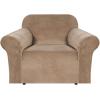 imageHVERSAILTEX Wingback Chair Covers Velvet Plush Wing Chair Slipcover 1 Piece High Stretch Wing Back Chair Slipcovers Sofa Cover Furniture Cover with Elastic Bottom CamelCamel