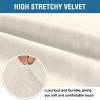 imageHVERSAILTEX Wingback Chair Covers Velvet Plush Wing Chair Slipcover 1 Piece High Stretch Wing Back Chair Slipcovers Sofa Cover Furniture Cover with Elastic Bottom CamelIvory