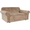 imageHVERSAILTEX Wingback Chair Covers Velvet Plush Wing Chair Slipcover 1 Piece High Stretch Wing Back Chair Slipcovers Sofa Cover Furniture Cover with Elastic Bottom CamelCamel