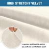 imageHVERSAILTEX Wingback Chair Covers Velvet Plush Wing Chair Slipcover 1 Piece High Stretch Wing Back Chair Slipcovers Sofa Cover Furniture Cover with Elastic Bottom CamelIvory