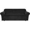 imageHVERSAILTEX Wingback Chair Covers Velvet Plush Wing Chair Slipcover 1 Piece High Stretch Wing Back Chair Slipcovers Sofa Cover Furniture Cover with Elastic Bottom CamelJet Black