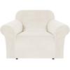 imageHVERSAILTEX Wingback Chair Covers Velvet Plush Wing Chair Slipcover 1 Piece High Stretch Wing Back Chair Slipcovers Sofa Cover Furniture Cover with Elastic Bottom CamelPorcelain