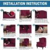 imageHVERSAILTEX Wingback Chair Covers Velvet Plush Wing Chair Slipcover 1 Piece High Stretch Wing Back Chair Slipcovers Sofa Cover Furniture Cover with Elastic Bottom CamelWineBurgundy