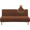 imageHVERSAILTEX Armless Futon Cover Stretch Sofa Bed Slipcover Protector Elastic Feature Rich Textured High Spandex Small Checks Jacquard Fabric Futon Cover Machine Washable TaupeCaramel