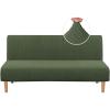 imageHVERSAILTEX Armless Futon Cover Stretch Sofa Bed Slipcover Protector Elastic Feature Rich Textured High Spandex Small Checks Jacquard Fabric Futon Cover Machine Washable TaupeBronze Green