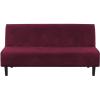 imageHVERSAILTEX Real Velvet Futon Cover Armless Sofa Covers Sofa Bed Covers Stretch Futon Couch Cover Sofa Slipcover Furniture Protector Thick Soft Velvet Fabric Form Fitted Stay in Place BrownWineBurgundy