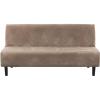 imageHVERSAILTEX Real Velvet Futon Cover Armless Sofa Covers Sofa Bed Covers Stretch Futon Couch Cover Sofa Slipcover Furniture Protector Thick Soft Velvet Fabric Form Fitted Stay in Place GreyTaupe