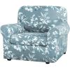 imageHVERSAILTEX Super Stretch 2 Pieces Sofa Covers for Armchair Covers Living Room Chair Slipcovers Feature Soft Thick Modern Style with Individual Cushion Cover Pet Friendly  Armchair AquaAqua