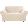 imageHVERSAILTEX Wing Chair Slipcover Chair Covers for Wingback Chairs Wingback Chair Covers Slipcovers 1 Piece Stretch Sofa Cover Furniture Protector Soft Spandex Jacquard Checked Pattern TaupeNatural