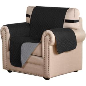 imageHVERSAILTEX Futon Cover Reversible Sofa Slipcover Furniture Protector Water Resistant 2 Inch Wide Elastic Straps Sofa Bed Pets Kids Dog Cat Fit Sitting Width Up to 70quotFuton BlackGreyBlackGrey